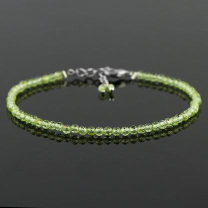 Green Prehnite Healing Bracelet | Natural Micro Round Gemstone Beads Armonia