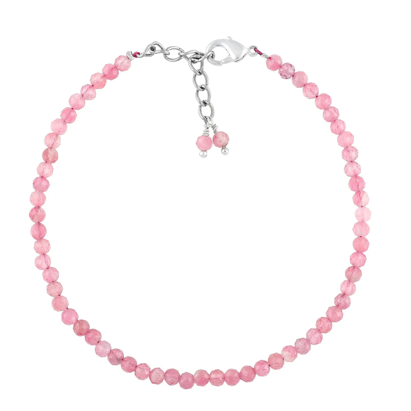 Pink Tourmaline Healing Bracelet | Natural Micro Round Gemstone Beads Armonia