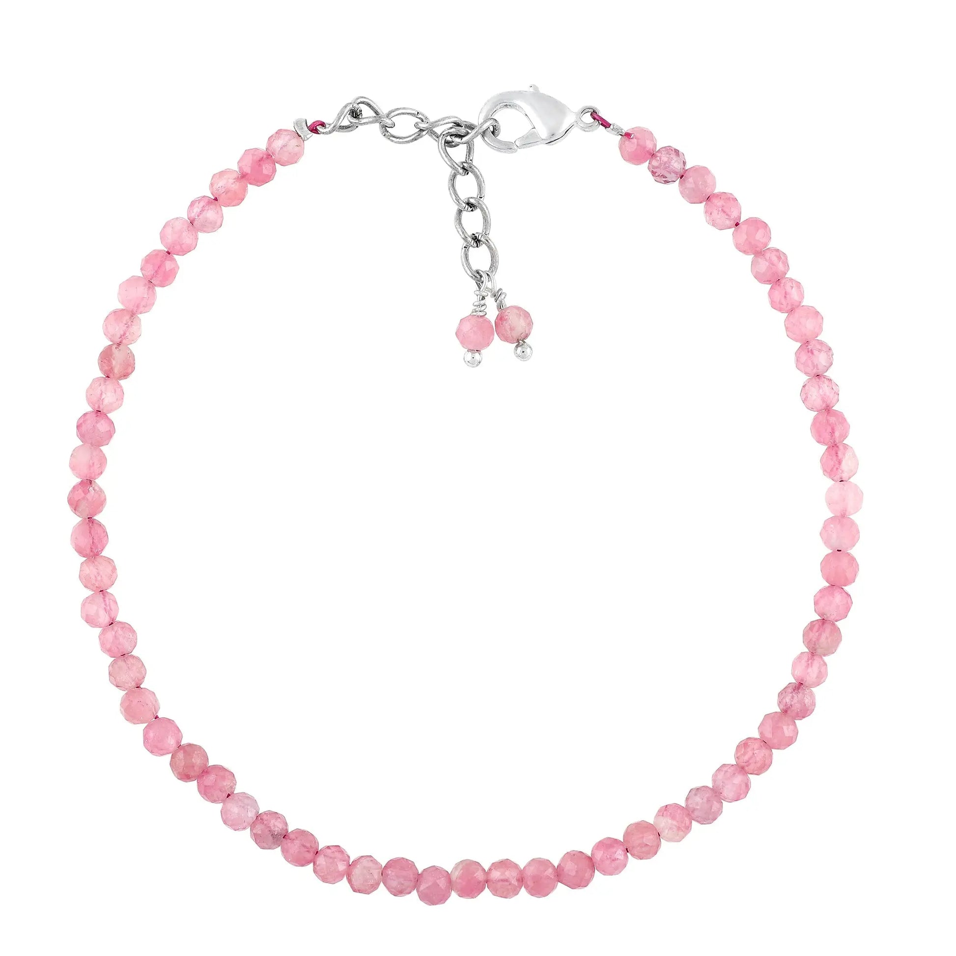 Pink Tourmaline Healing Bracelet | Natural Micro Round Gemstone Beads Armonia