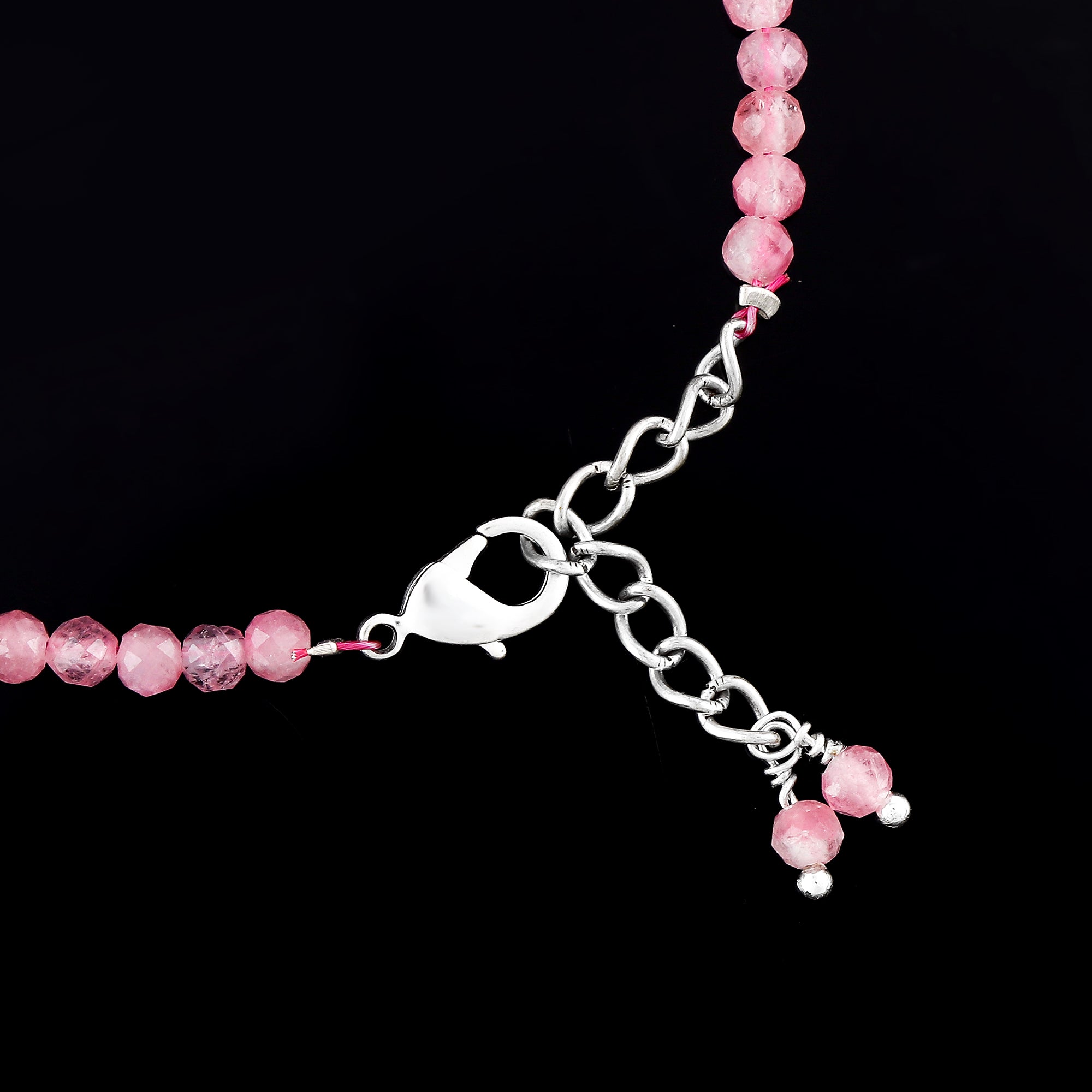 Natural Pink Tourmaline Gemstone Micro Round Beads Bracelet, Birthstone Healing Crystal