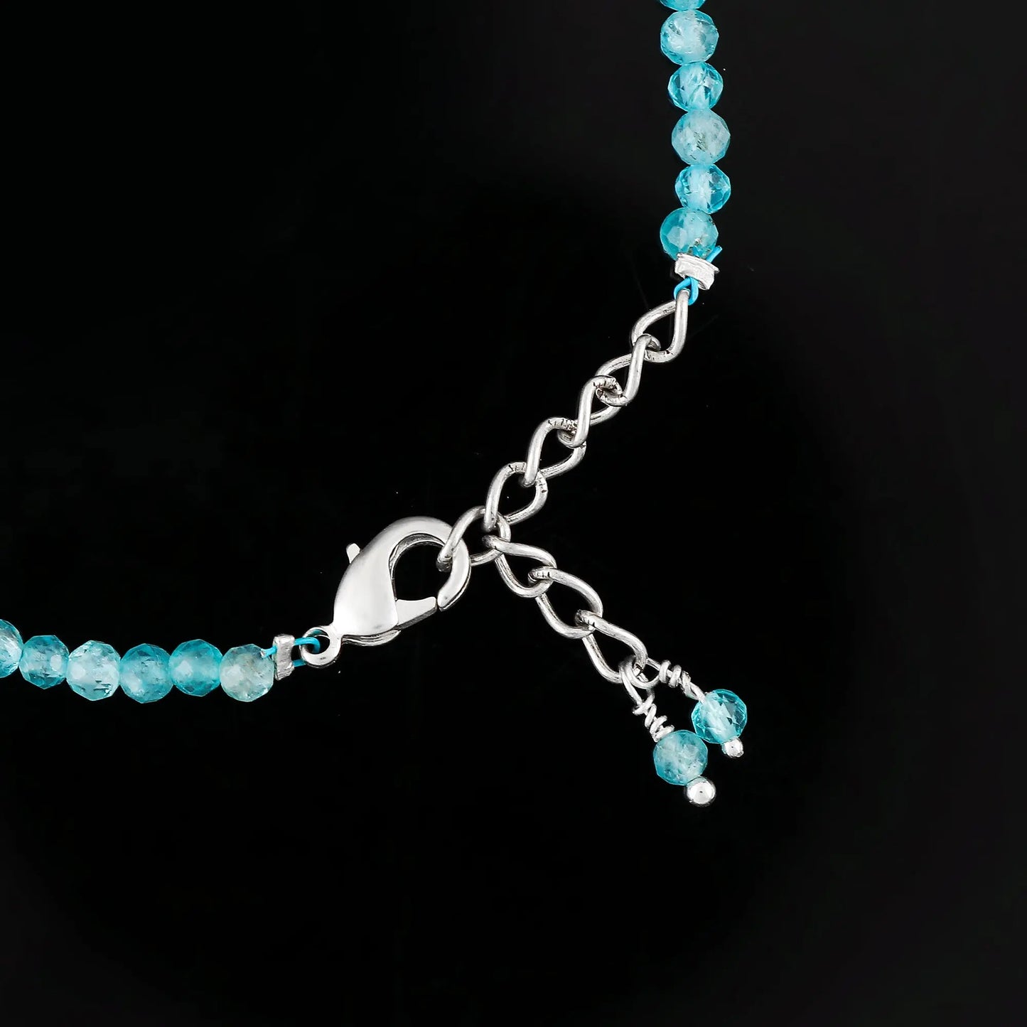 Blue Apatite Healing Gemstone Bracelet | Natural Micro Round Beads Jewelry Armonia