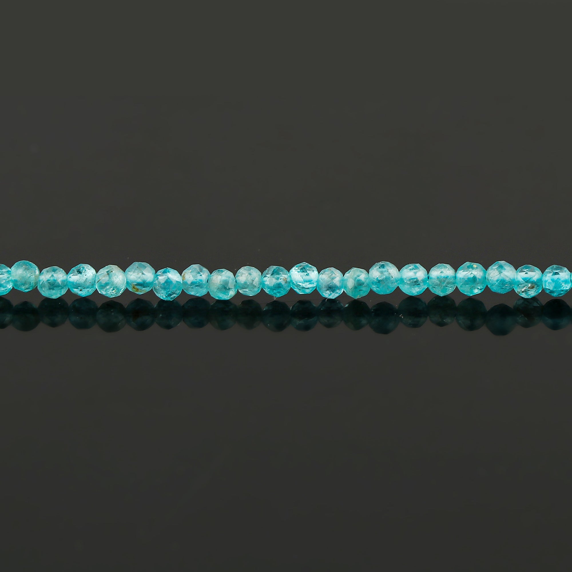 Natural Blue Apatite Gemstone Micro Round Beads Bracelet, Birthstone Healing Crystal