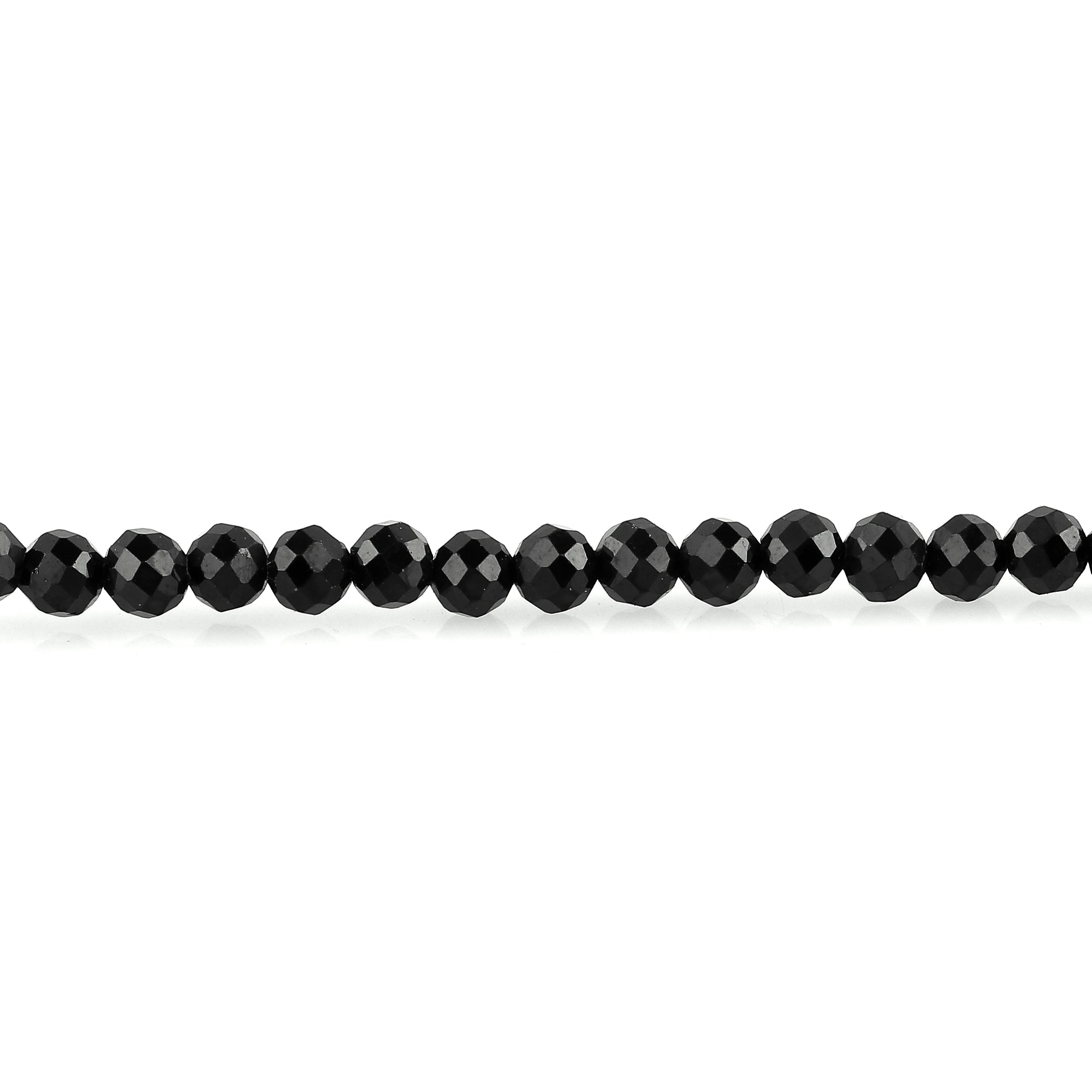 Natural Black Spinel Gemstone Micro Faceted Round Beads Bracelet, Birthstone Healing Crystal
