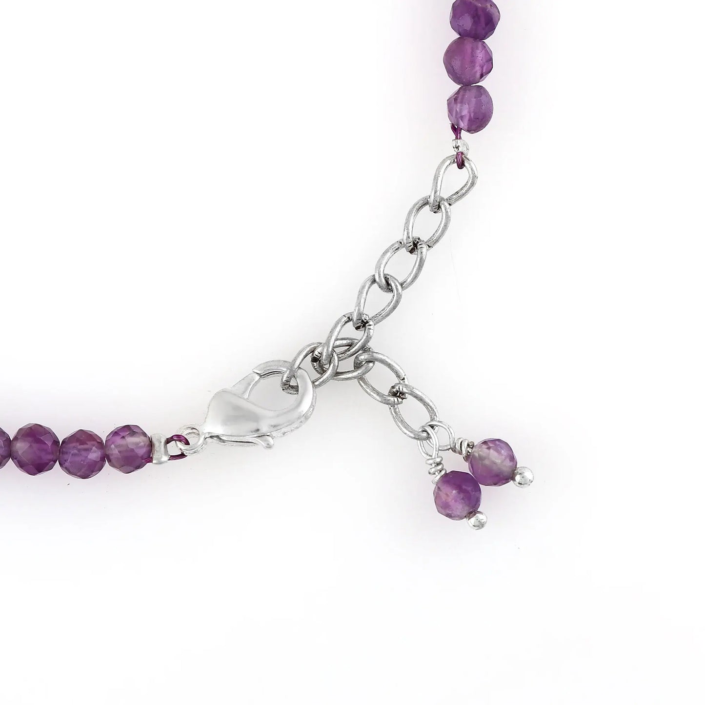 Genuine Amethyst Beads Bracelet | Natural Micro-Faceted Purple Gemstone Armonia