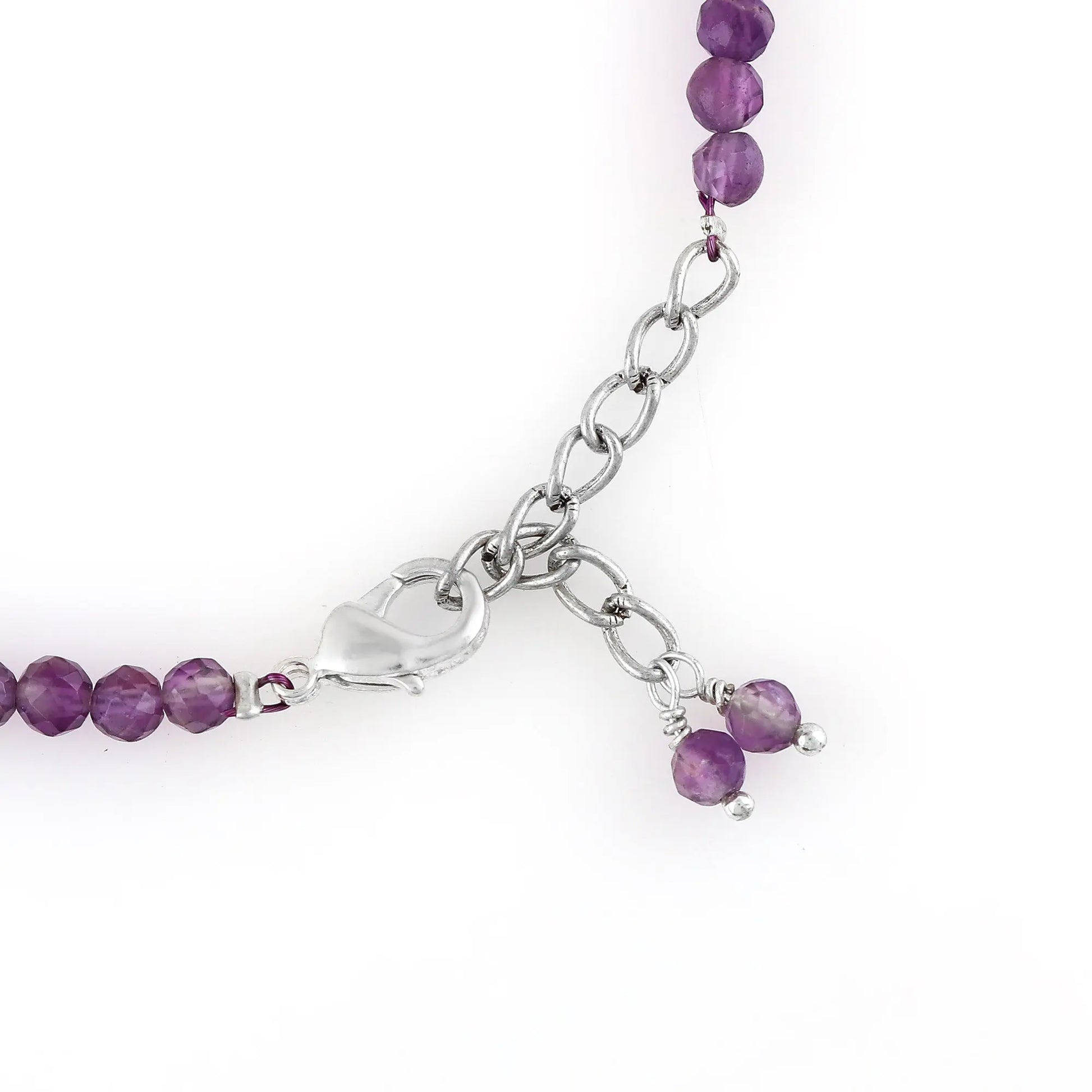 Genuine Amethyst Beads Bracelet | Natural Micro-Faceted Purple Gemstone Armonia