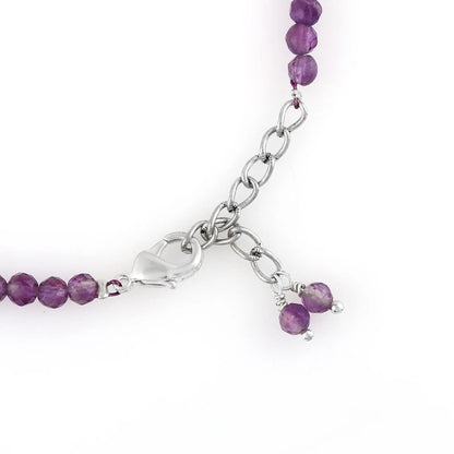 Genuine Amethyst Beads Bracelet | Natural Micro-Faceted Purple Gemstone Armonia