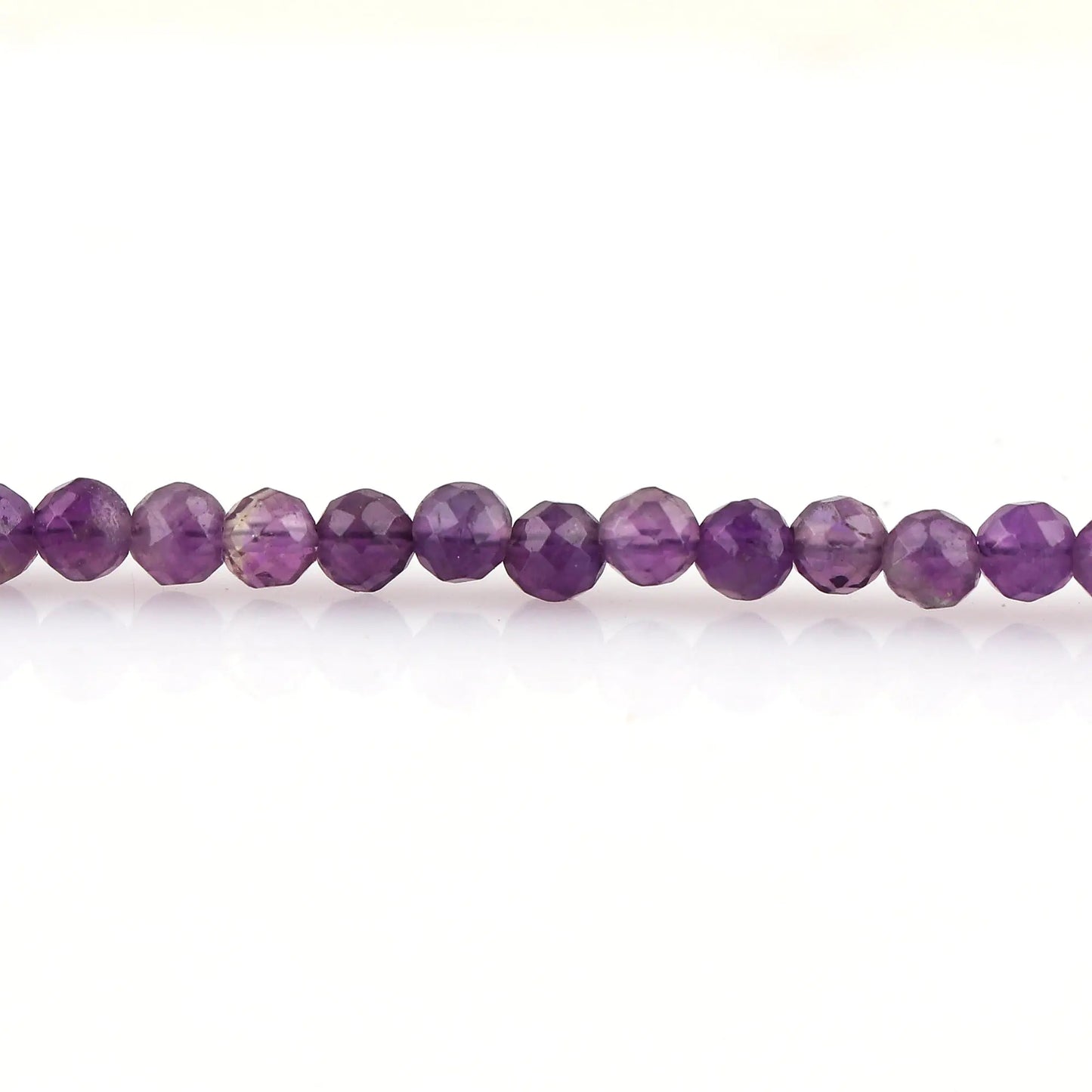 Genuine Amethyst Beads Bracelet | Natural Micro-Faceted Purple Gemstone Armonia