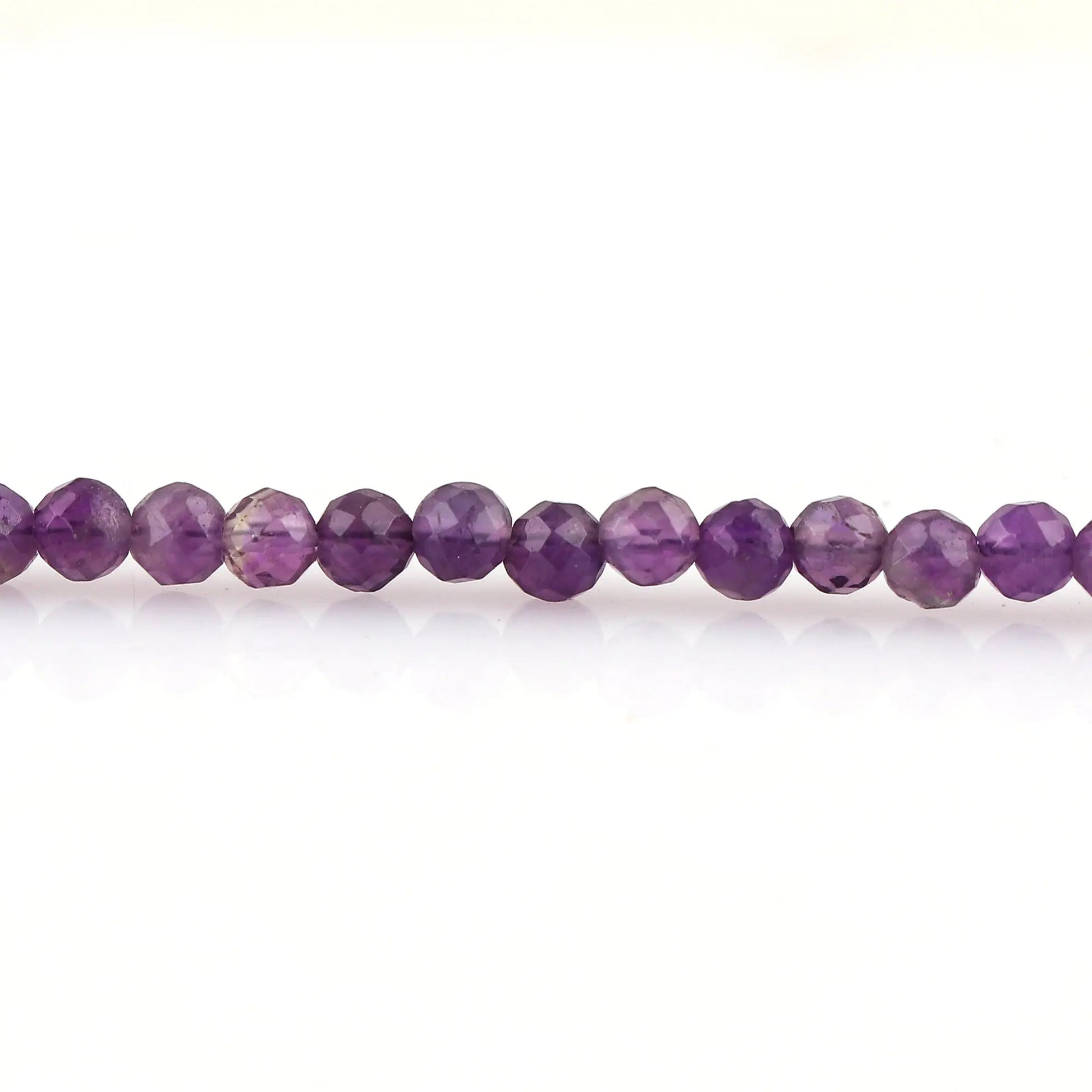 Genuine Amethyst Beads Bracelet | Natural Micro-Faceted Purple Gemstone Armonia