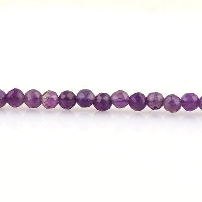 Genuine Amethyst Beads Bracelet | Natural Micro-Faceted Purple Gemstone Armonia