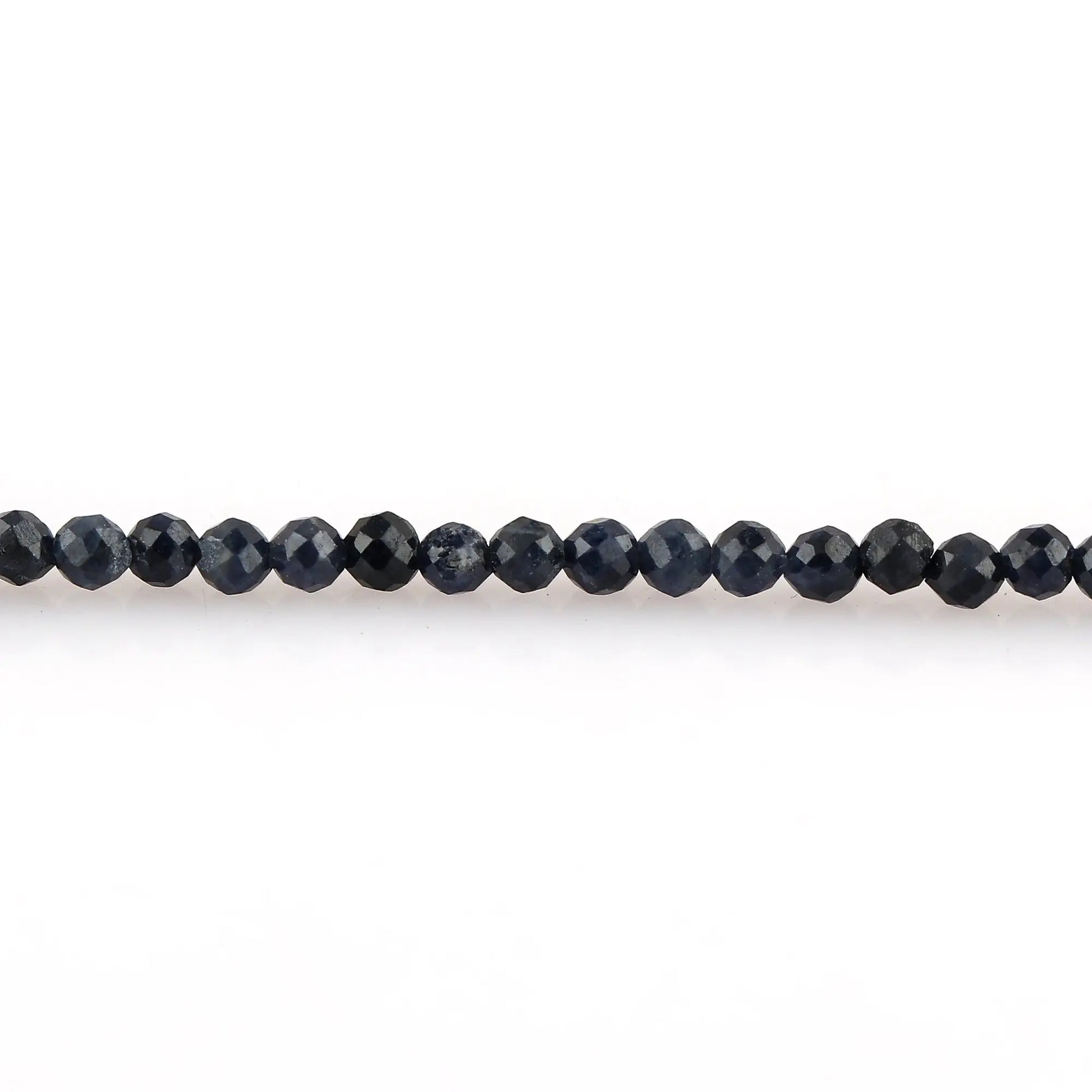 Genuine Blue Sapphire Beads Bracelet | Natural Micro-Faceted Gemstone Armonia