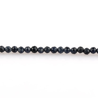 Genuine Blue Sapphire Beads Bracelet | Natural Micro-Faceted Gemstone Armonia