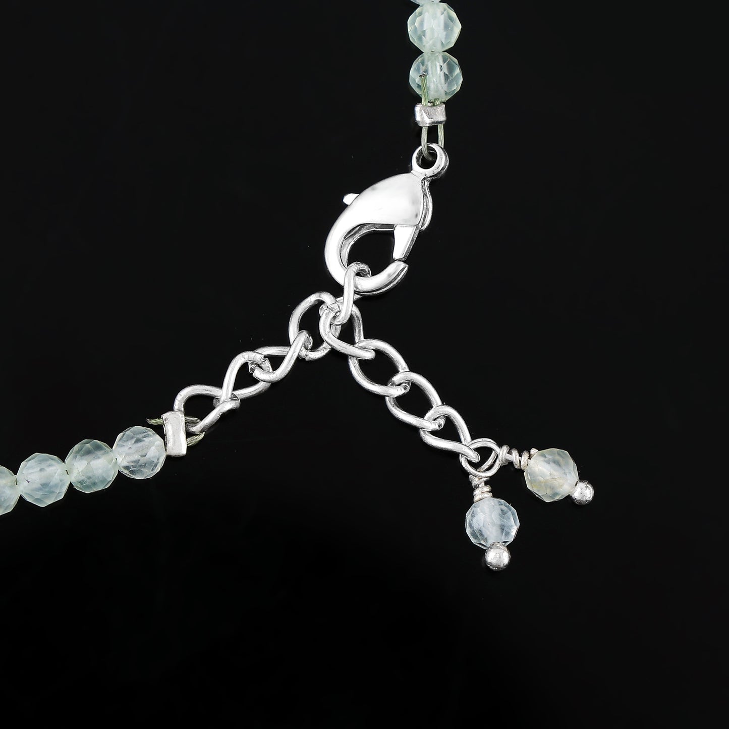 Natural Prehnite Gemstone Bracelet | Micro-Faceted Green Crystal Beads