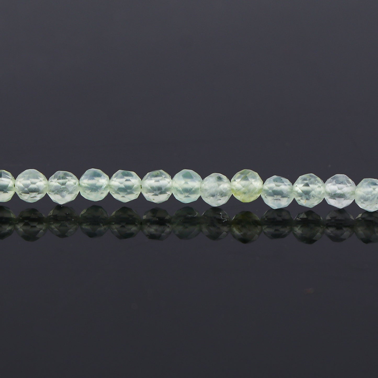 Natural Prehnite Gemstone Bracelet | Micro-Faceted Green Crystal Beads
