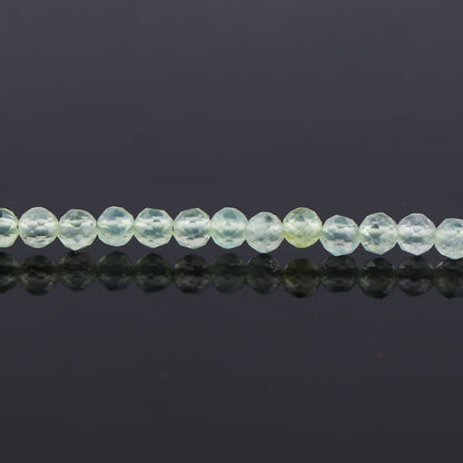 Natural Prehnite Gemstone Bracelet | Micro-Faceted Green Crystal Beads