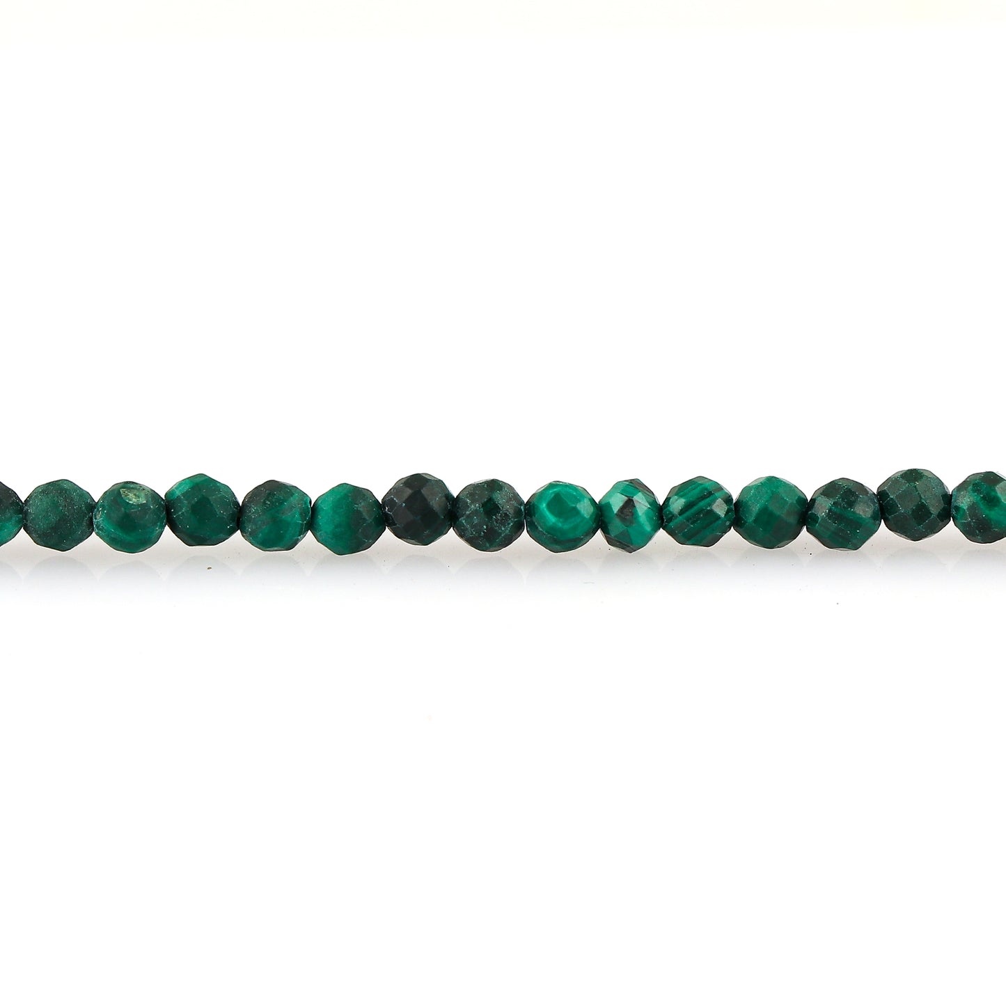 Natural Malachite Gemstone Bracelet | Micro-Faceted Green Beads Jewelry