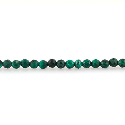 Natural Malachite Gemstone Bracelet | Micro-Faceted Green Beads Jewelry