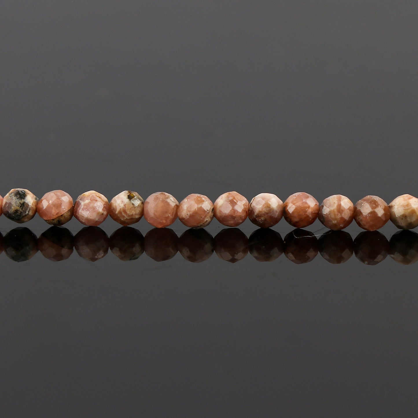 Natural Rhodochrosite Micro-Faceted Beads Bracelet | Pink Gemstone