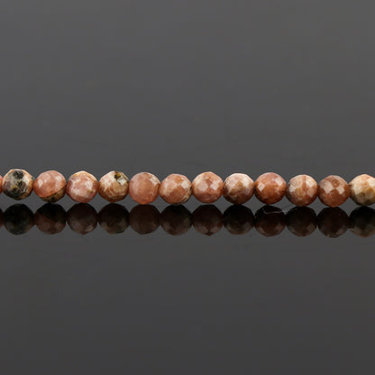 Natural Rhodochrosite Micro-Faceted Beads Bracelet | Pink Gemstone