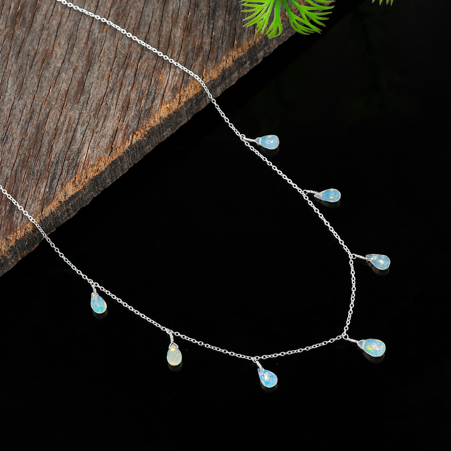 Natural Handpicked Multicoloured Ethiopian Opal Necklace 22 Ct