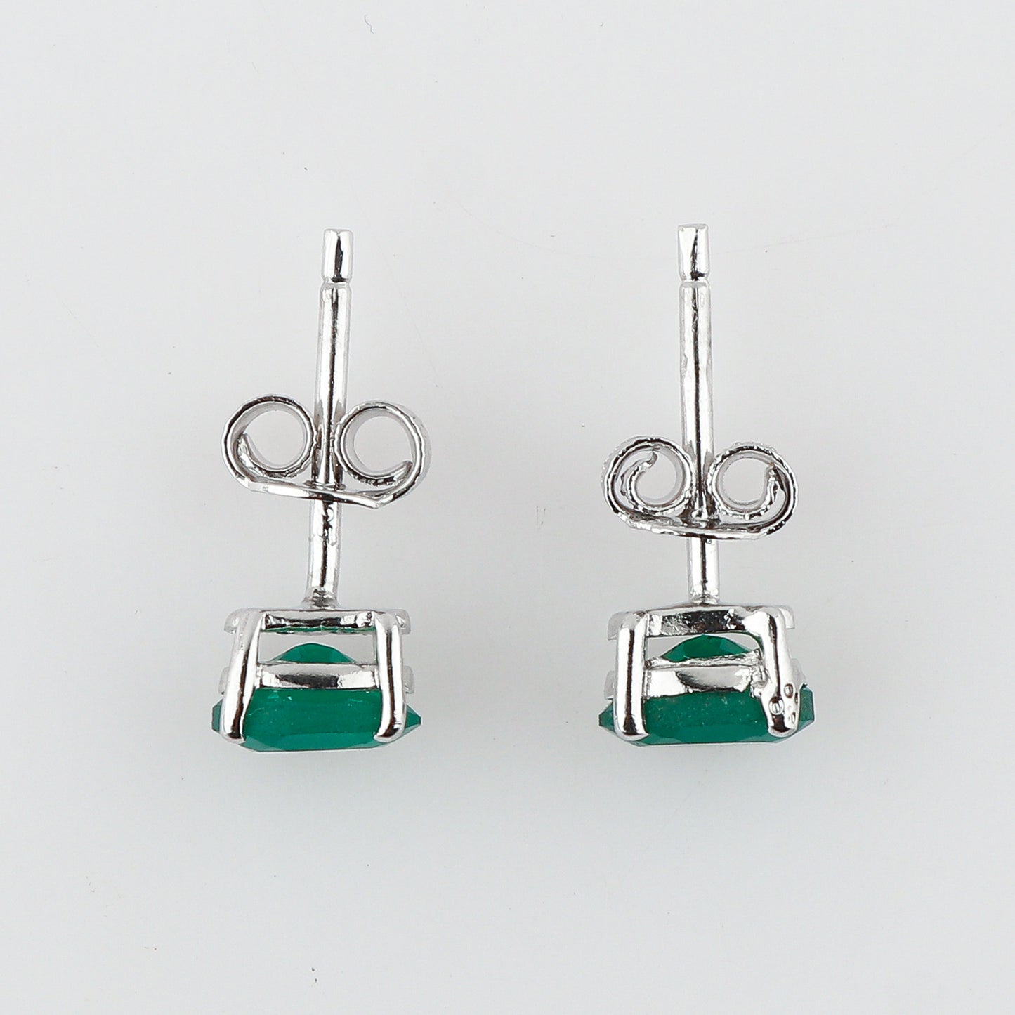 Natural Green Onyx Oval Stud Earrings 925 Sterling Silver | Elegant Gemstone Jewelry