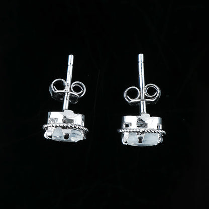 Natural Moonstone Crystals Oval Shape Stud Earring For Women, Chakra Energy Healing Gemstone, Fine Crystal, Birthstone, Beautiful Women Simple Christmas Gift Jewelry