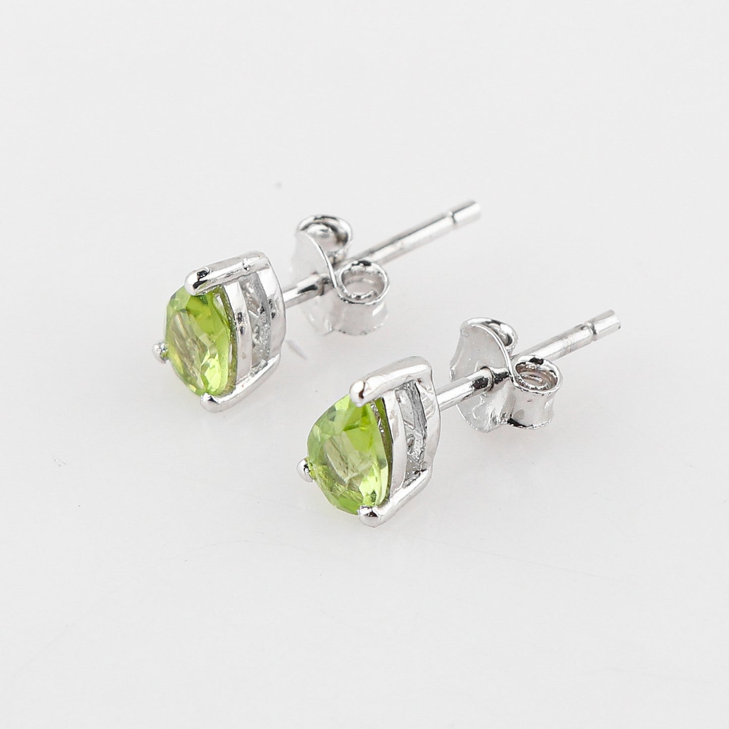 Natural Peridot Gemstone Pear Shape Stud Earring For Women, Chakra Energy Healing Real Crystal, August Birthstone, Peridot Stud Earrings Women Unique Christmas Gift Jewelry