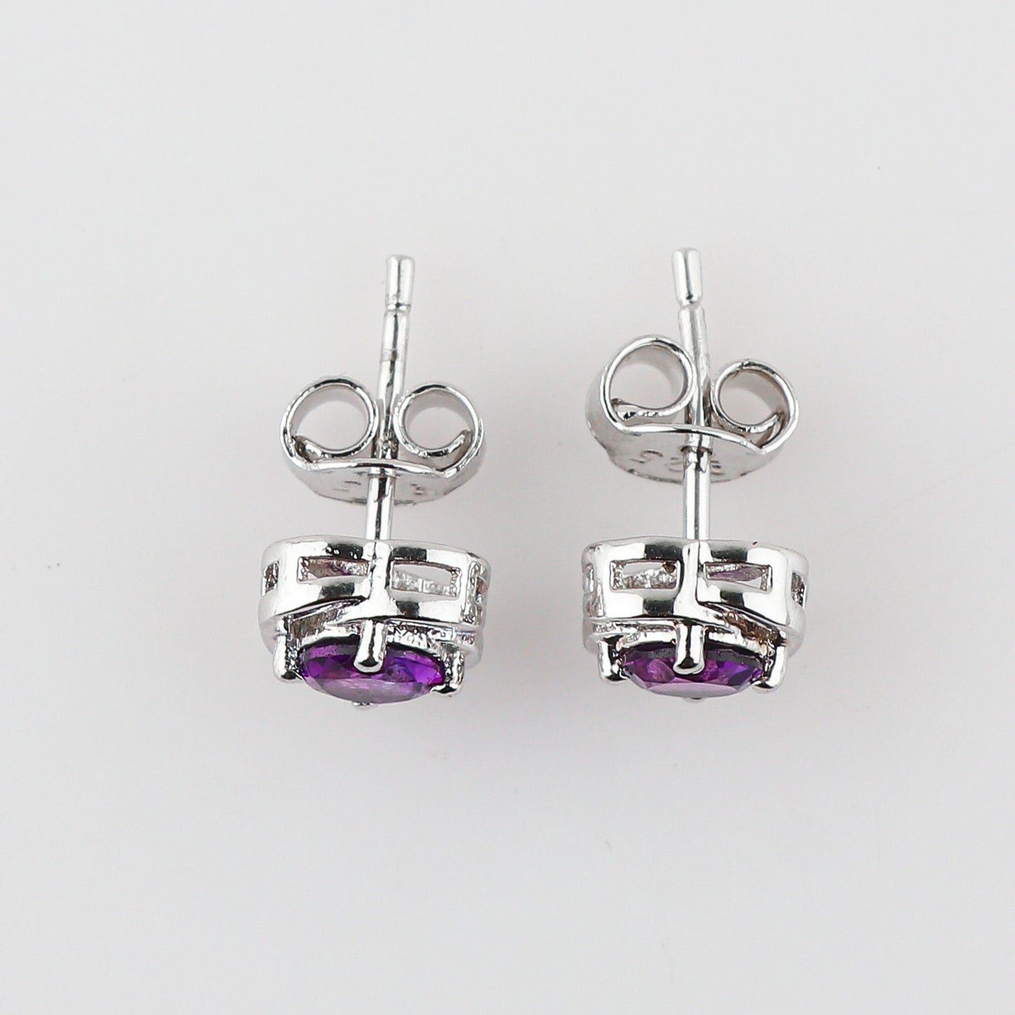 Exquisite set of Stud Earrings in AA+ Amethyst Gemstone