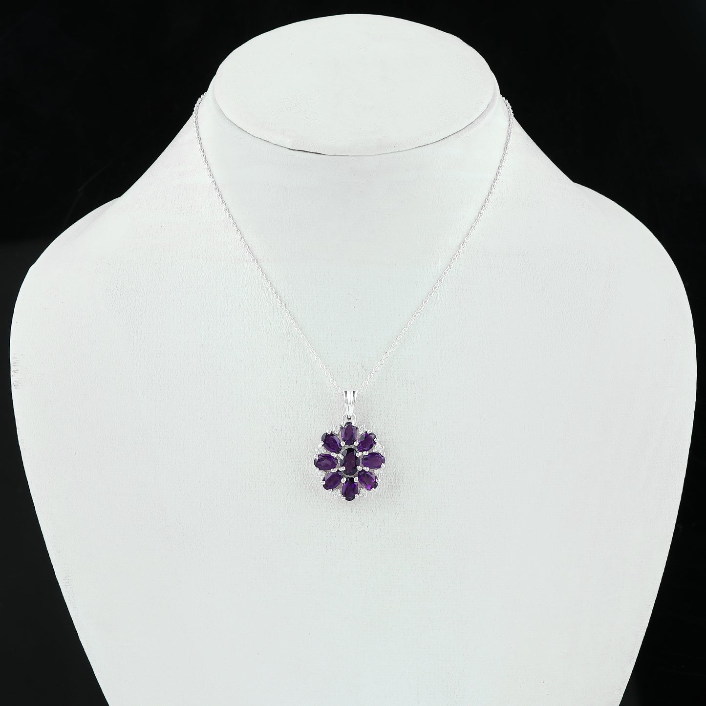 Round Faceted Amethyst Pendant Necklace – Perfect gift for her and Mom