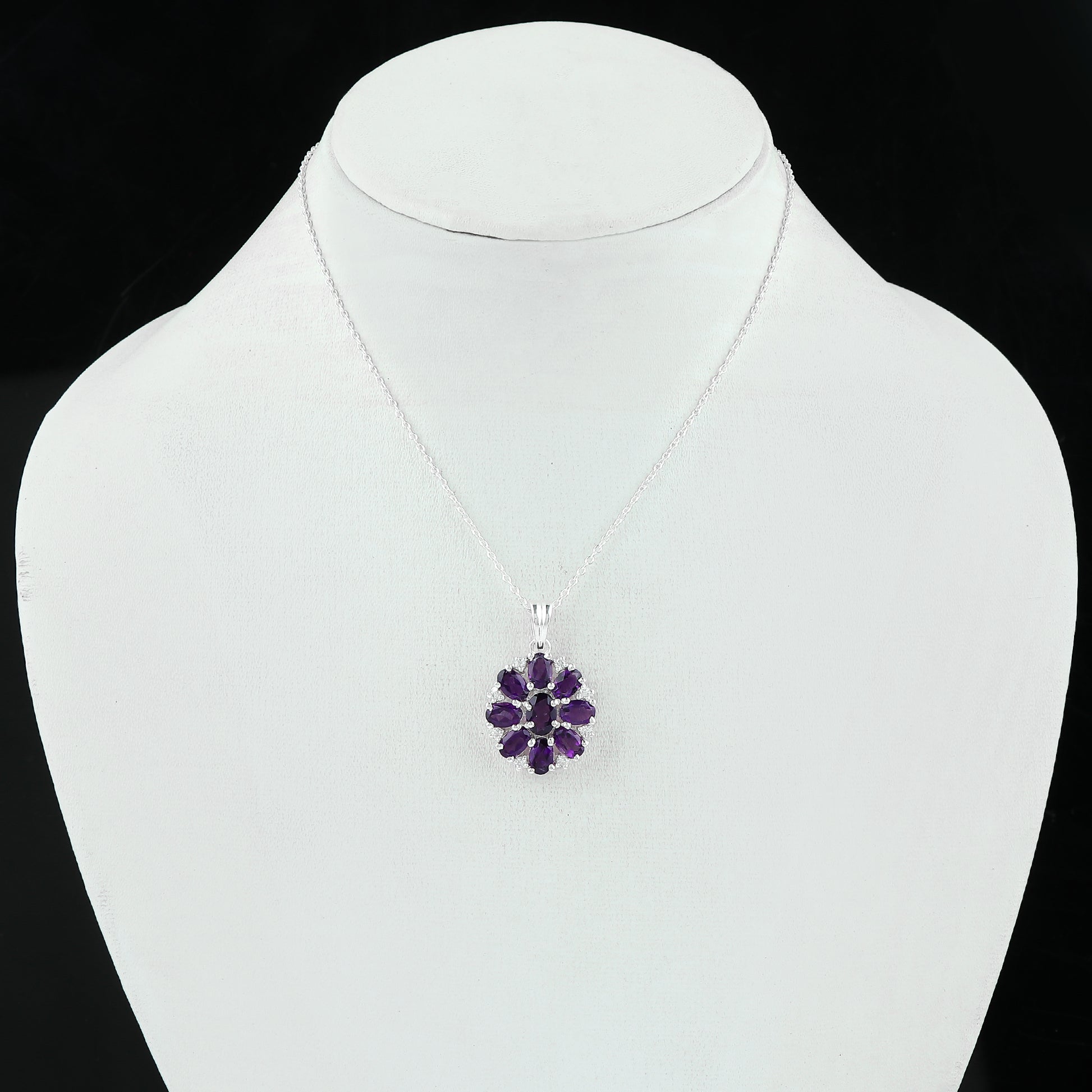 Round Faceted Amethyst Pendant Necklace – Perfect gift for her and Mom