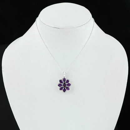 Round Faceted Amethyst Pendant Necklace – Perfect gift for her and Mom