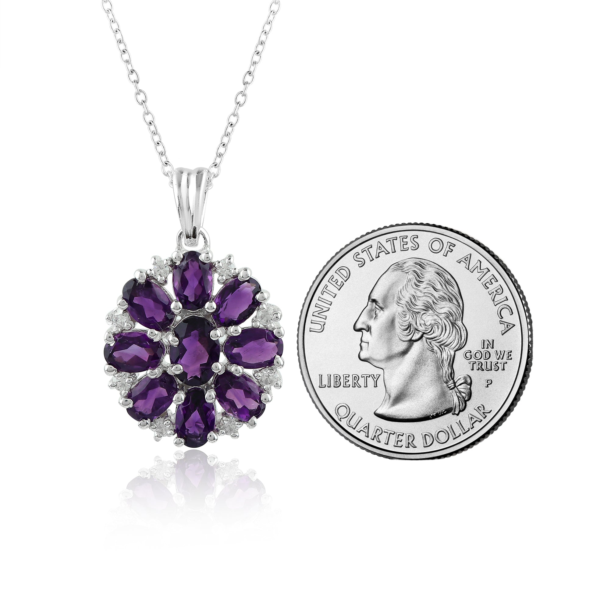 Natural Purple hue sparkling in a Amethyst Pendant Necklace, 925 Silver Jewelry Piece