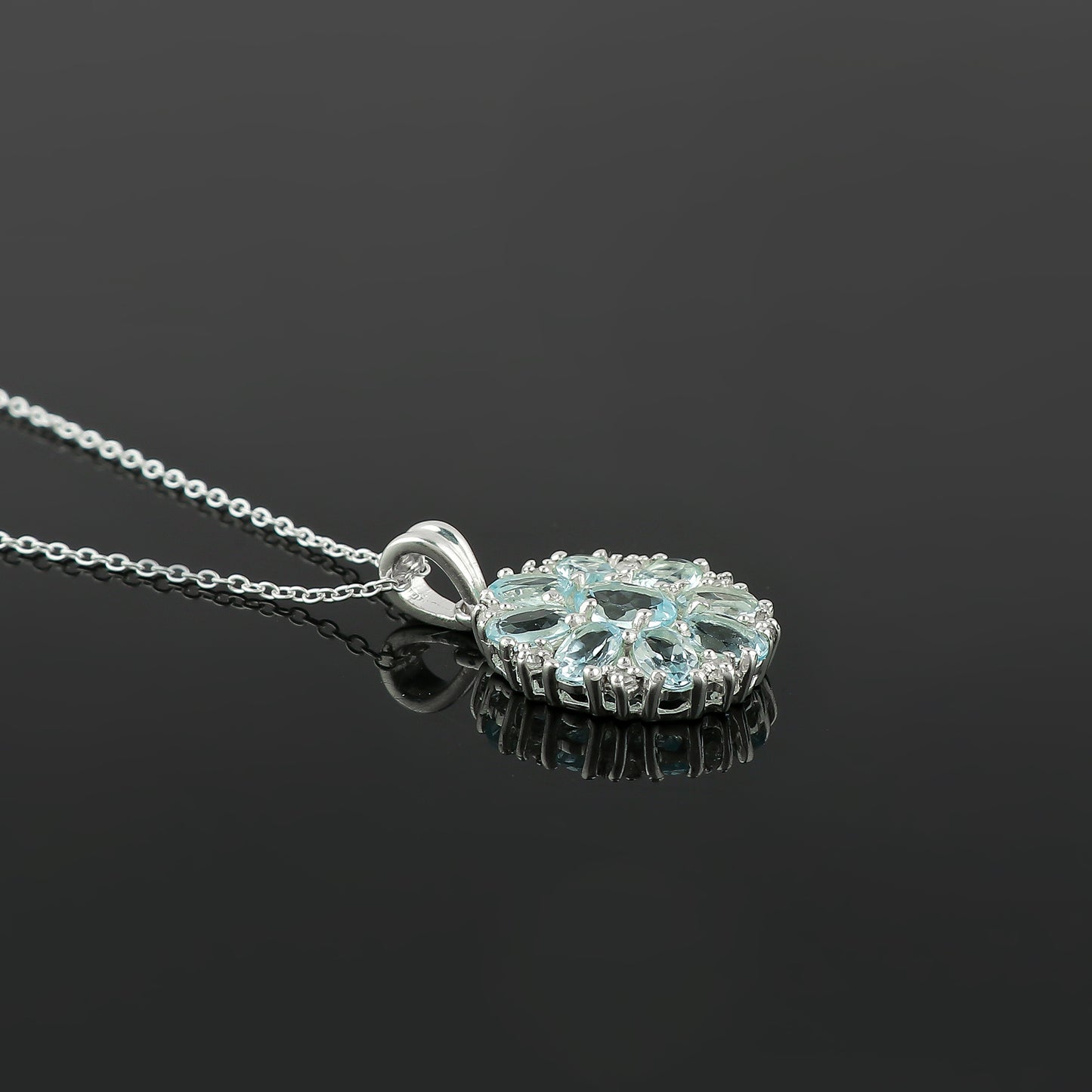 Timeless beauty captured in a 925 Sterling Silver Pendant Necklace designed with a Sky Blue Topaz