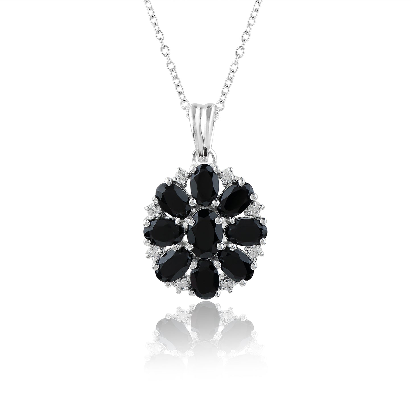 Real Black Spinel Crystal Pendant Necklace, Natural Gemstone, Birthstone Crystal, Healing Stone, Gift for Women Mom Her, Statement Jewellery, 925 Sterling Silver 18 inch