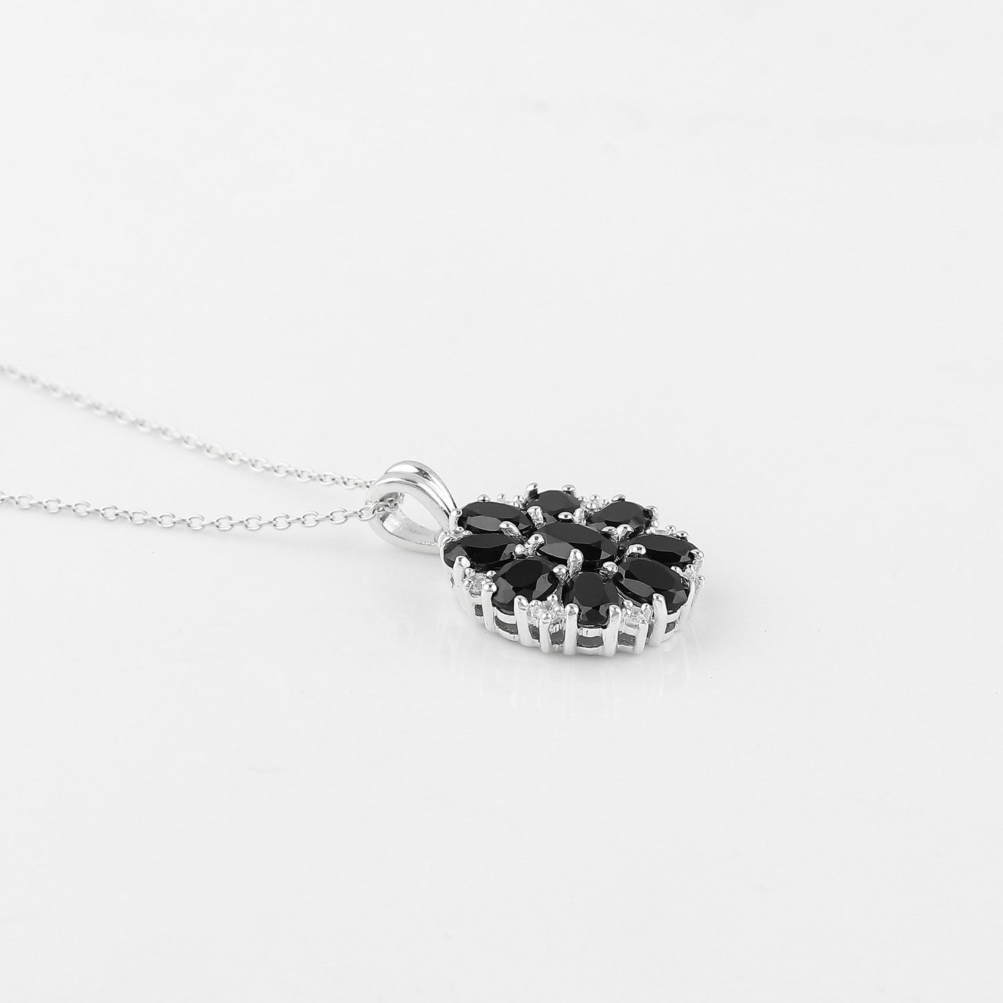 Real Black Spinel Crystal Pendant Necklace, Natural Gemstone, Birthstone Crystal, Healing Stone, Gift for Women Mom Her, Statement Jewellery, 925 Sterling Silver 18 inch