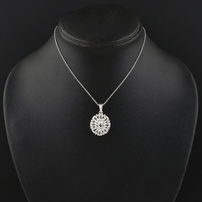 18 Inch adjustable Chain Pendant Necklace styled with Real White Topaz