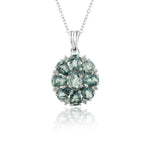 Moss Agate Pendant Necklace in 925 Sterling Silver – Oval Faceted Gemstone, Gift for Women, 925 Sterling Silver 18 inch