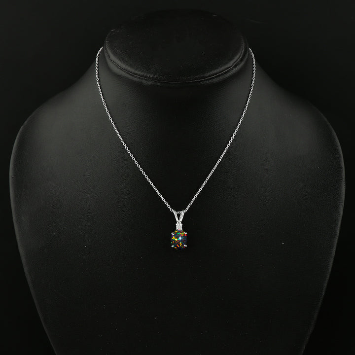 1.3 Ct White Dot Ethiopian Opal Pendant