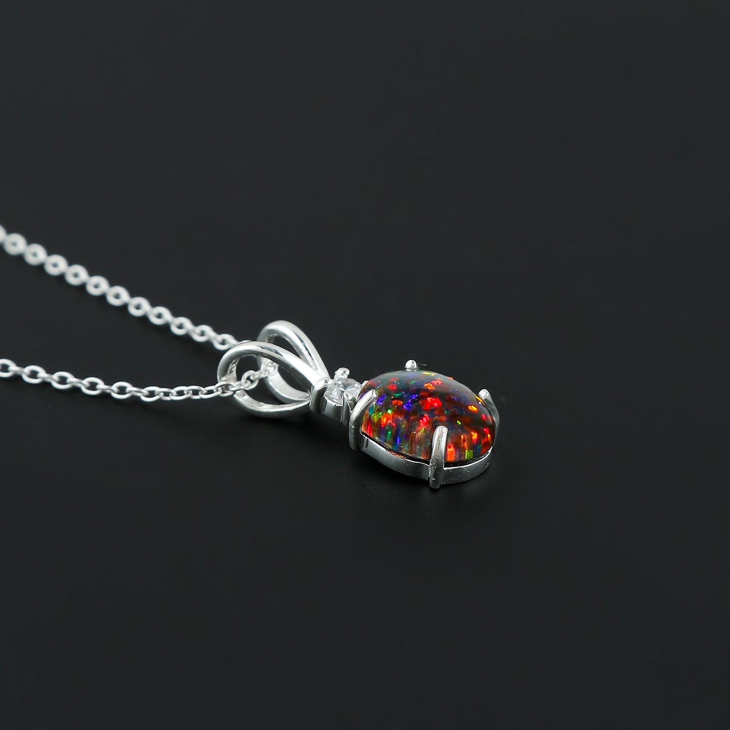 Enchanting 1.3 Ct Ethiopian Opal Pendant in 925 silver 