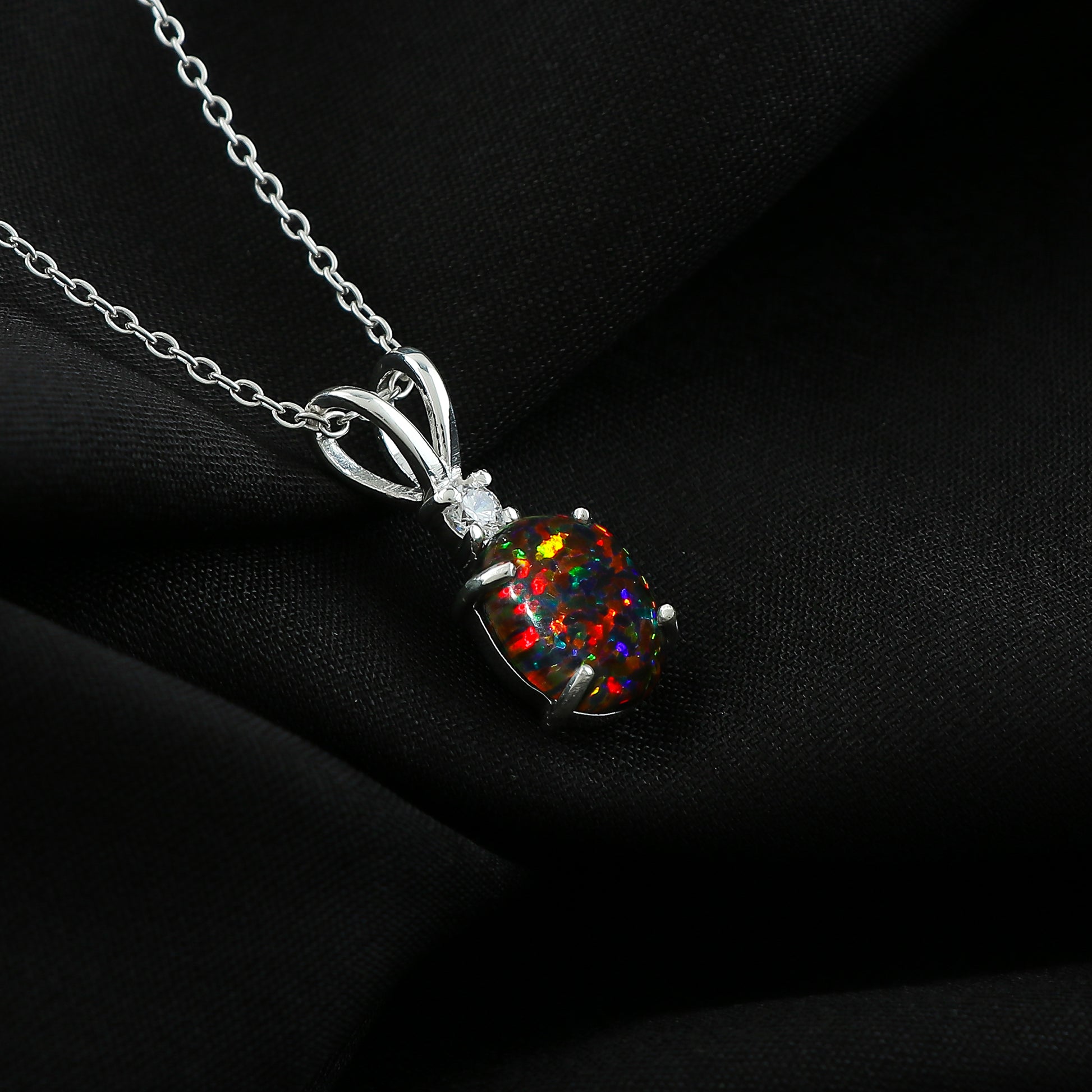 Naturally Sourced 1.3 Ct Ethiopian Opal Pendant in 925 Silver