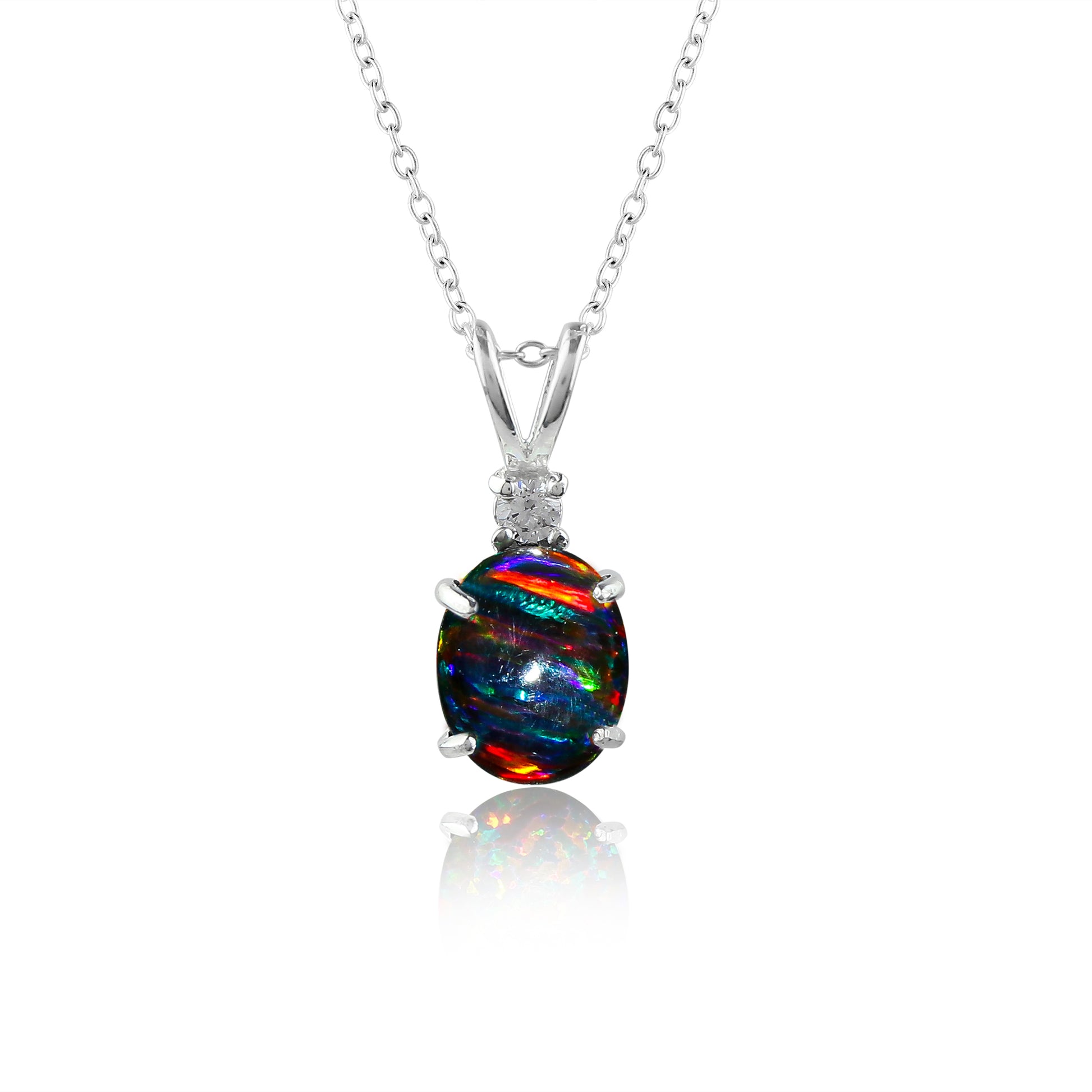 Luxurious 1.3 Ct Black Line Ethiopian Opal Pendant in 925 silver