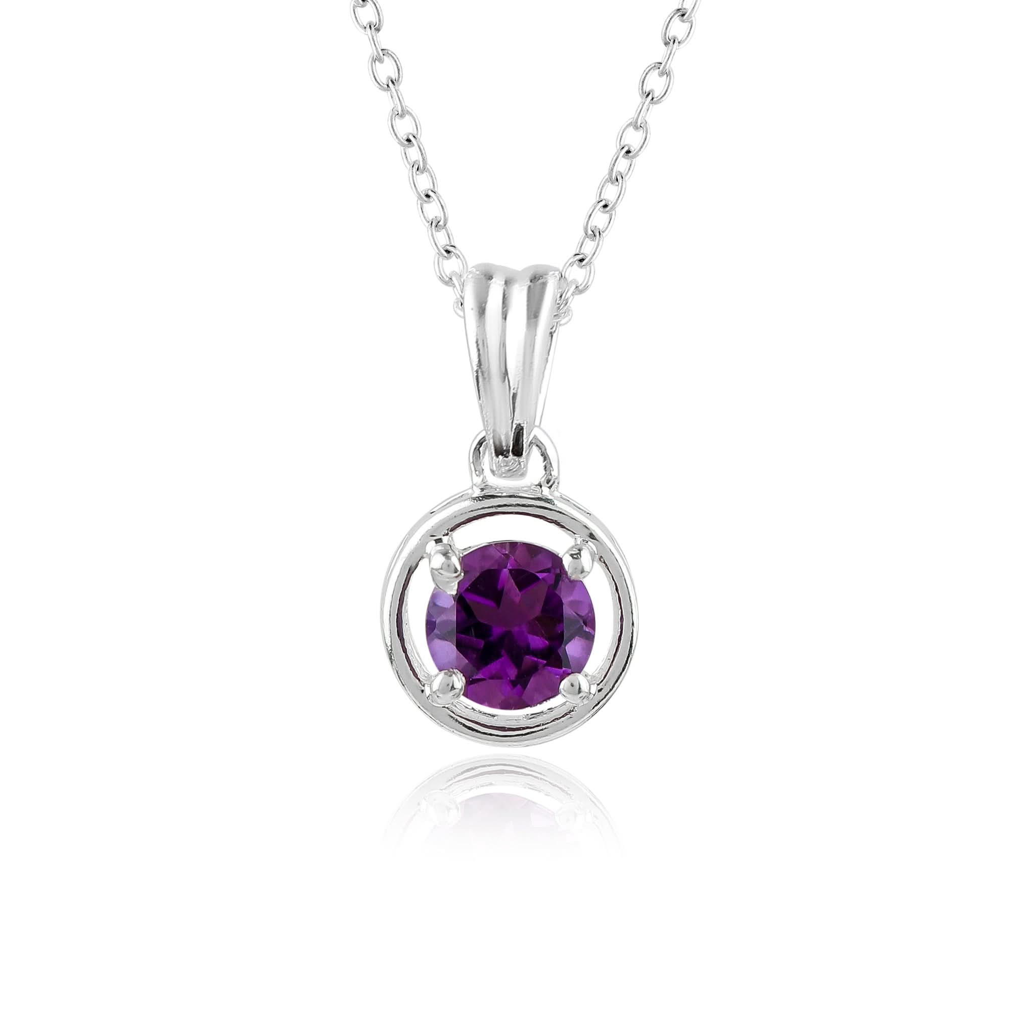 Sterling Silver Amethyst Necklace | Handcrafted Purple Gemstone