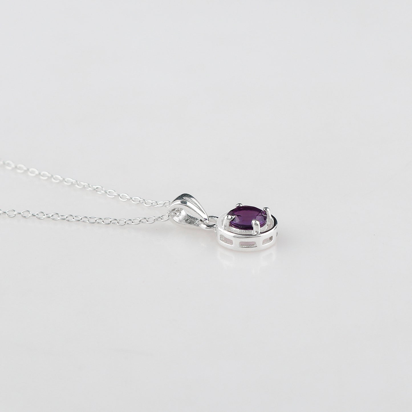 Real Amethyst Crystal Pendant Necklace, Natural Gemstone, Birthstone Crystal, Healing Stone, Gift for Women Mom Her, Statement Jewellery, 925 Sterling Silver 18 inch
