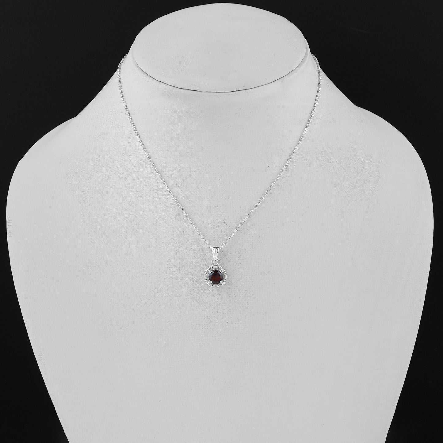 Real Garnet Crystal Pendant Necklace, Natural Gemstone, Birthstone Crystal, Healing Stone, Gift for Women Mom Her, Statement Jewellery, 925 Sterling Silver 18 inch