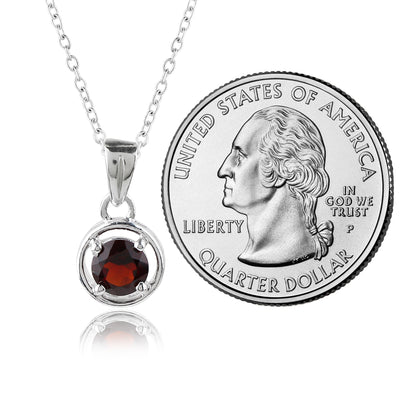 Real Garnet Crystal Pendant Necklace, Natural Gemstone, Birthstone Crystal, Healing Stone, Gift for Women Mom Her, Statement Jewellery, 925 Sterling Silver 18 inch