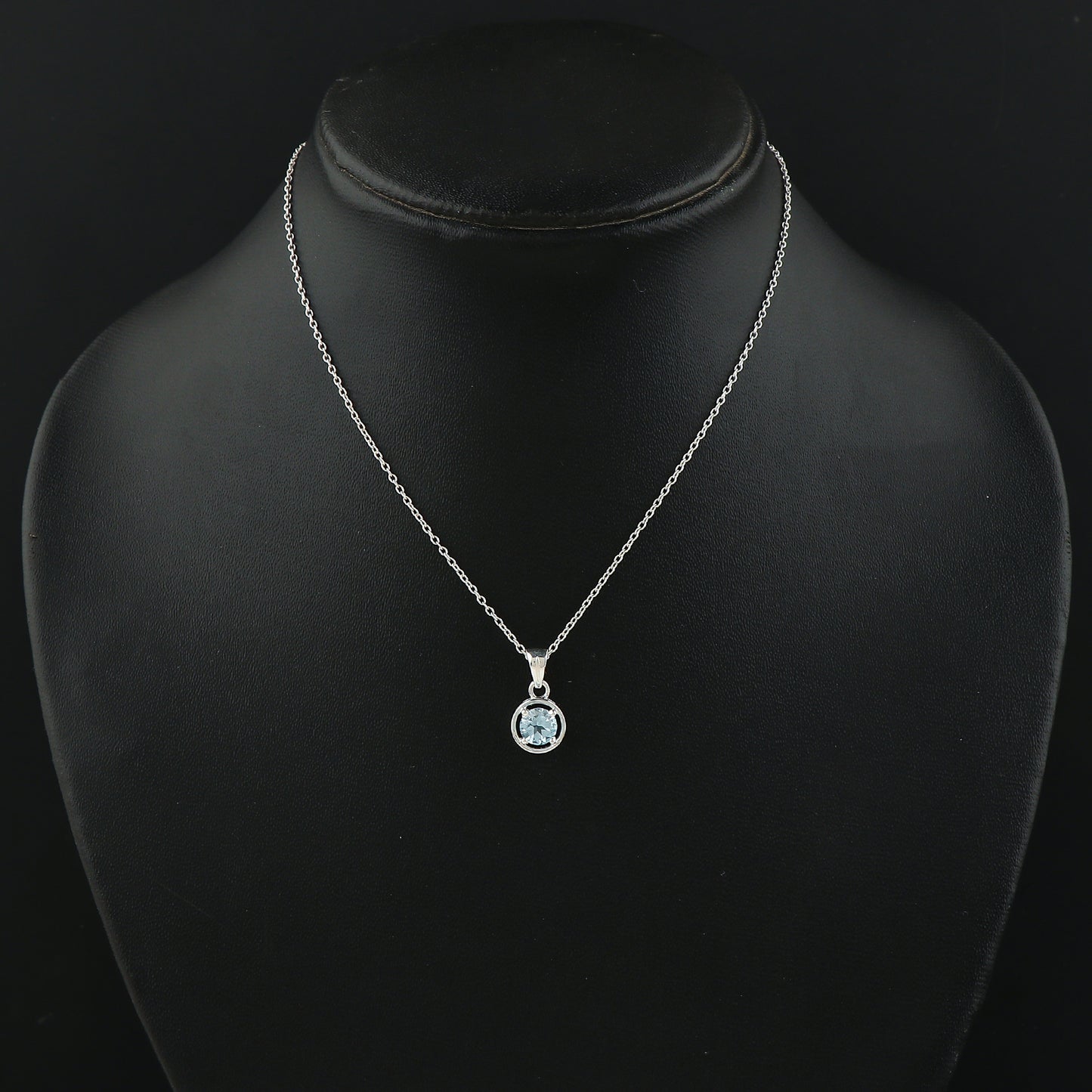 Real Sky Blue Topaz Crystal Pendant Necklace, Natural Gemstone, Birthstone Crystal, Healing Stone, Gift for Women Mom Her, Statement Jewellery, 925 Sterling Silver 18 inch