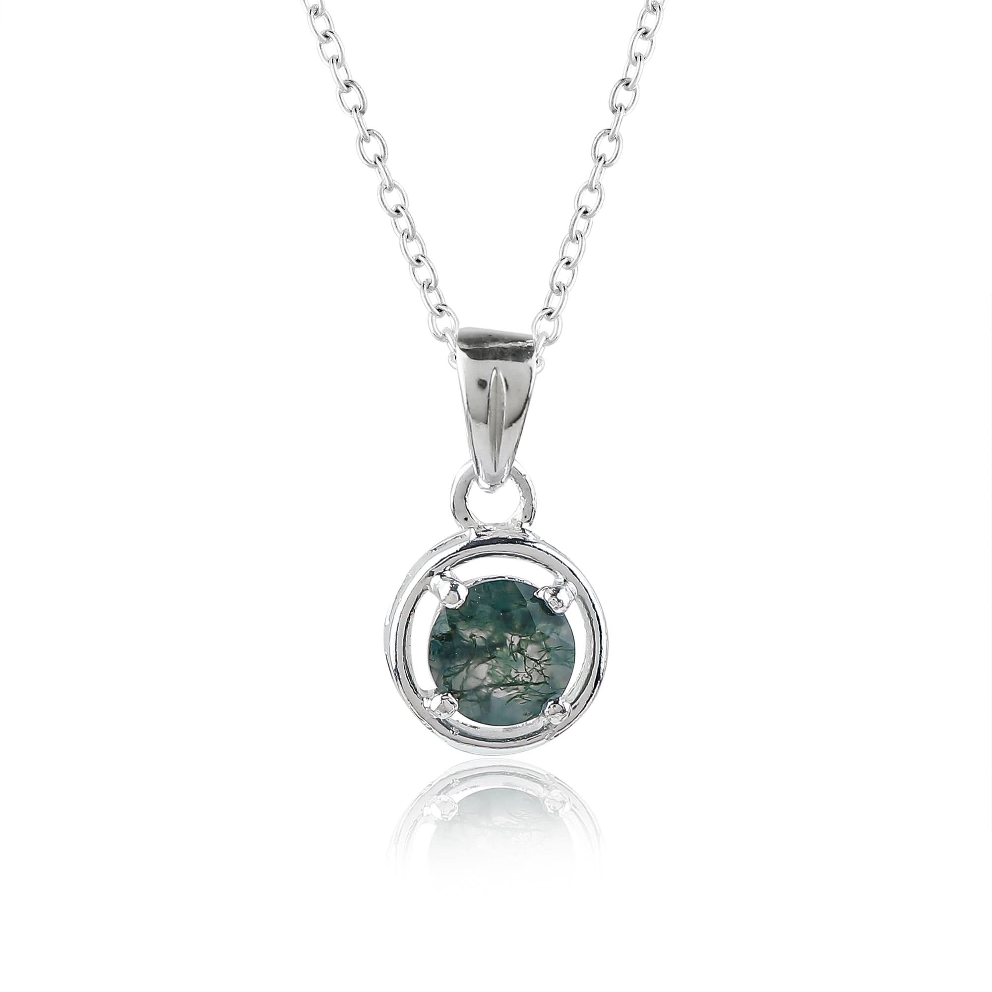Shop Moss Agate Pendant Necklace – 925 Sterling Silver – Armonia Gems