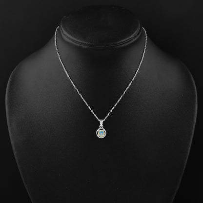 Real Ethiopian Opal Crystal Pendant Necklace, Natural Gemstone, Birthstone Crystal, Healing Stone, Gift for Women Mom Her, Statement Jewellery, 925 Sterling Silver 18 inch