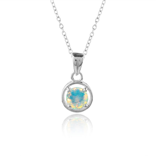 Brilliance and Elegance added to beauty with 0.5 Ct Ethiopian Opal Pendant 