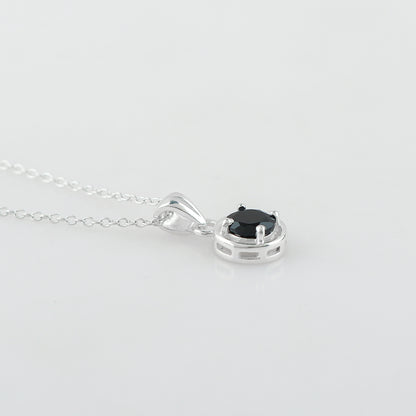 Real Black Spinel Crystal Pendant Necklace, Natural Gemstone, Birthstone Crystal, Healing Stone, Gift for Women Mom Her, Statement Jewellery, 925 Sterling Silver 18 inch