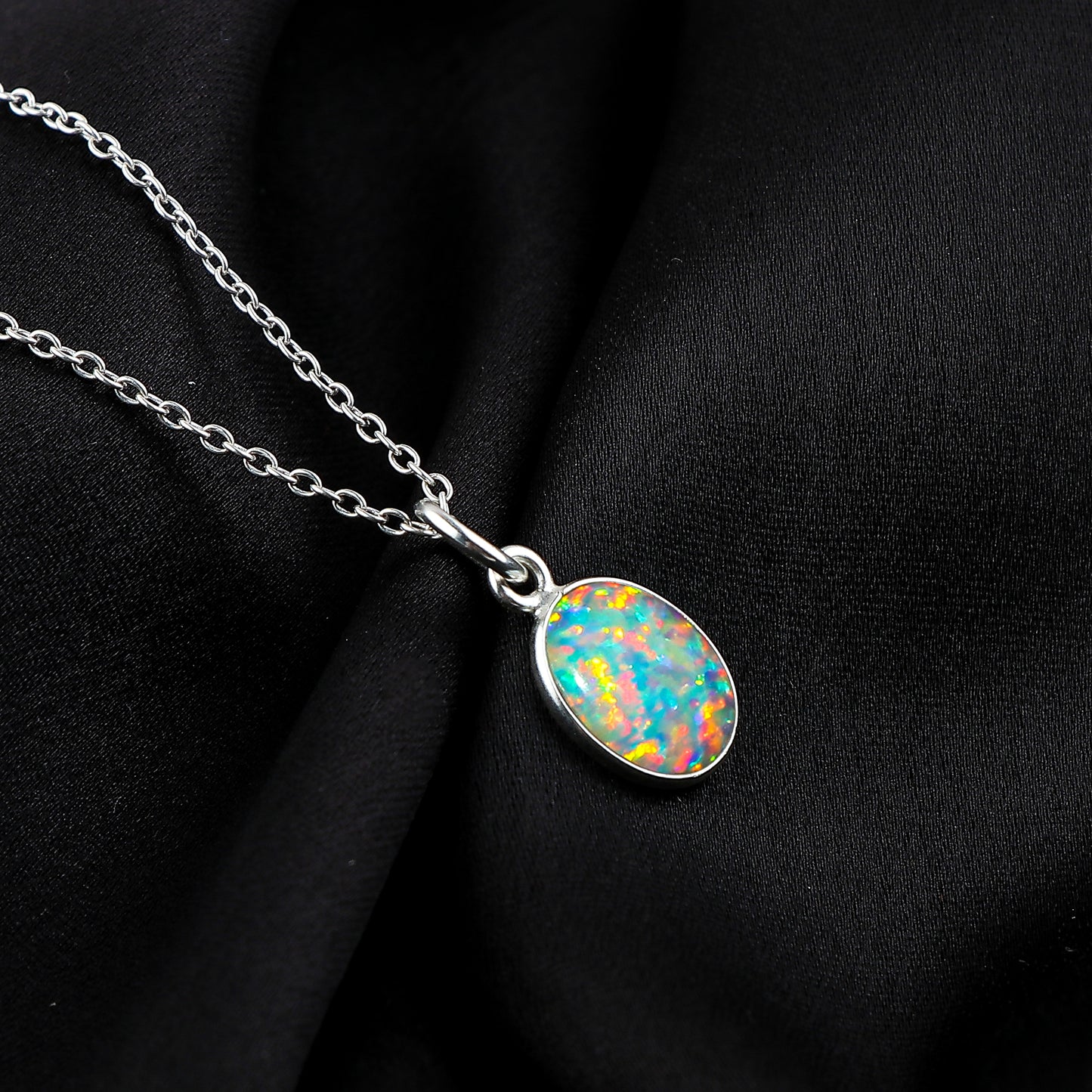 Enchanting 1.3 Ct White Dot Ethiopian Opal Pendant